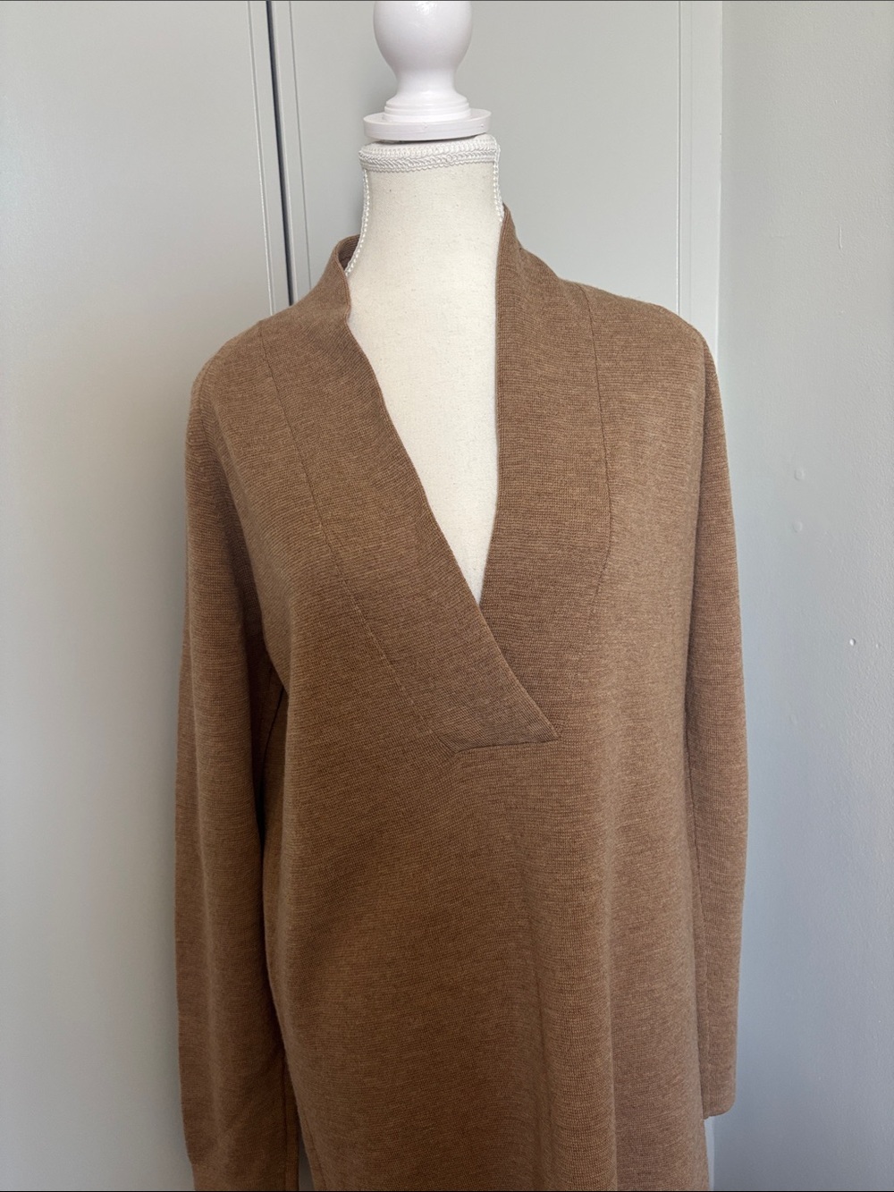 Club Monaco Camel Brown Midi Sweater Dress 100%wool - Picture 2 of 9